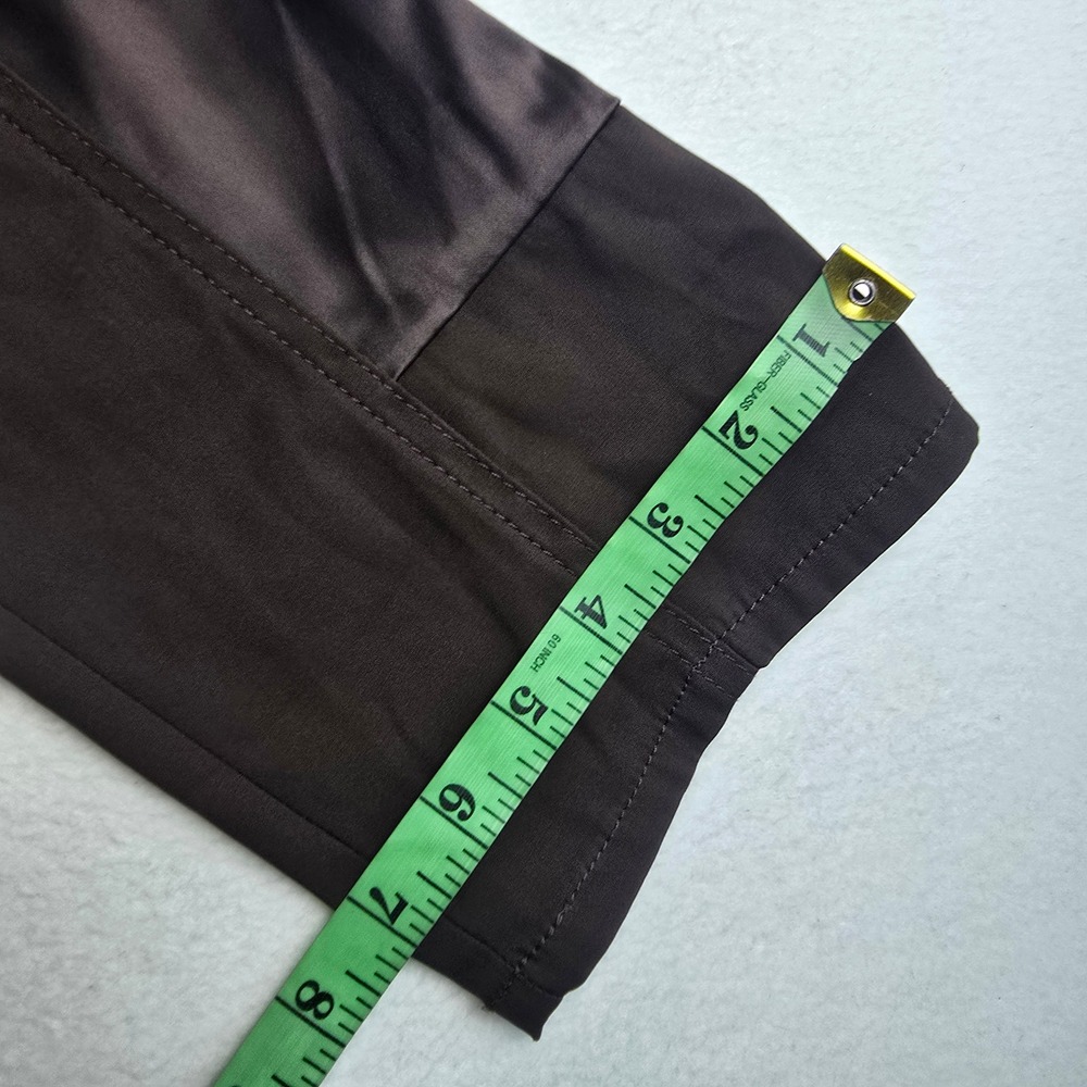 White House Black Market NWT The Straight Crop Pants Brown Satin Panel Size 12 - Picture 11 of 11